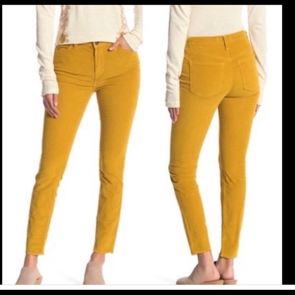 Free People women’s mustard color corduroy skinny pants...